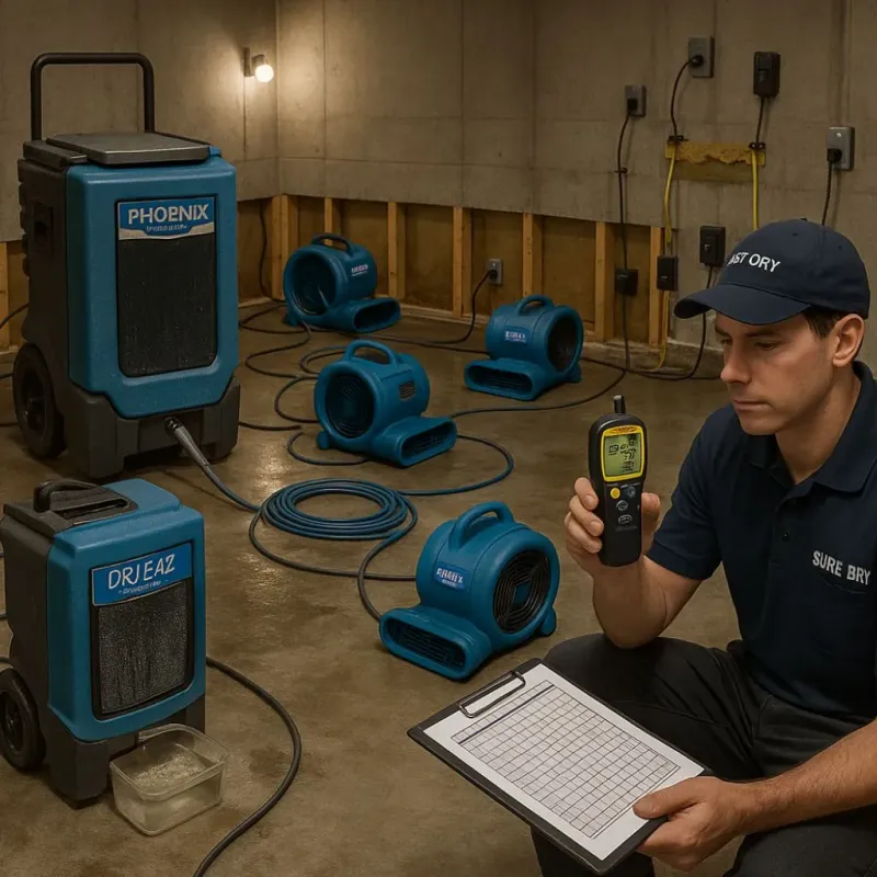Structural Drying and Dehumidification process in Glenview, IL